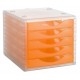 MODULO 5 CAJONES CRISTAL/NARANJA